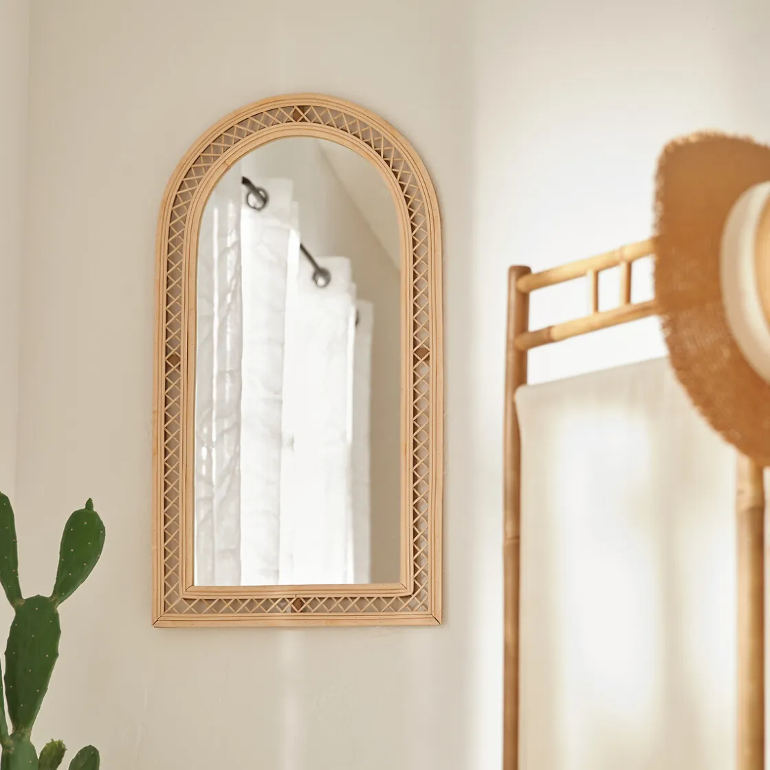 atmosphera Espejos>Espejo de pared ANAHI de rattan 87x47cm