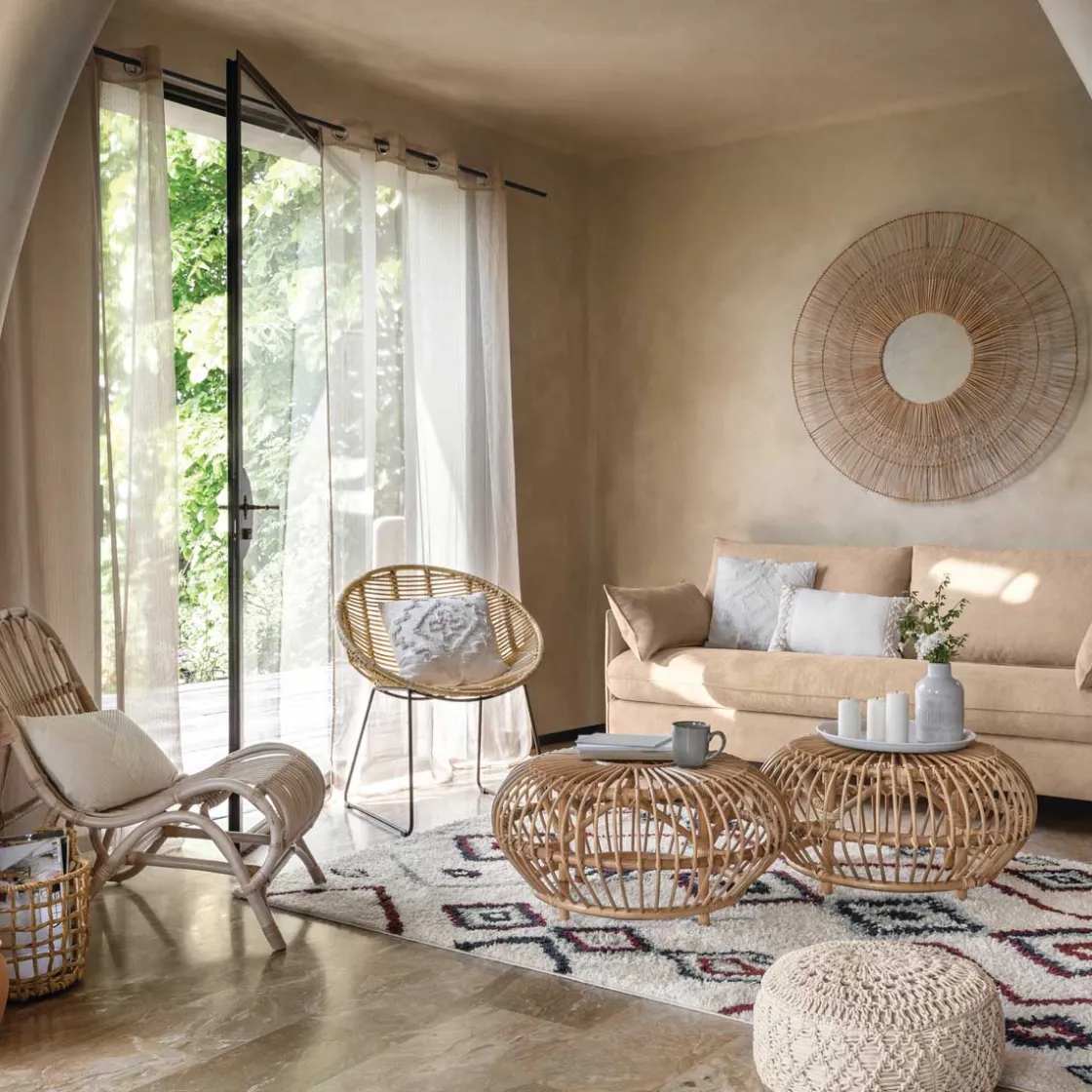 atmosphera Espejos>Espejo De Pared Caravane Beige 110Cm