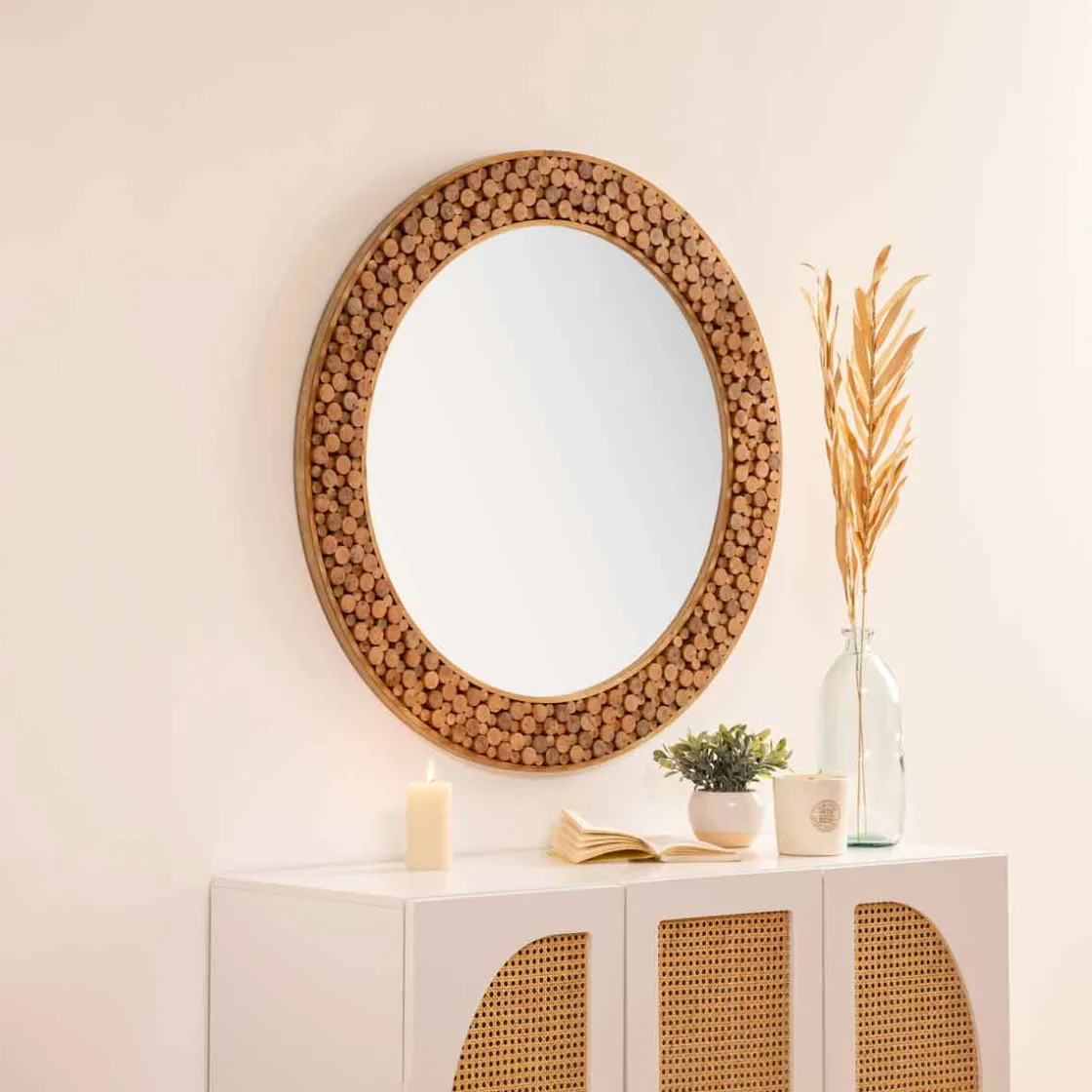 atmosphera Espejos>Espejo de pared castaño ANOKI 99cm