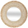 atmosphera Espejos|Estilo Rústico>Espejo De Pared Celia Rafia Beige 68Cm
