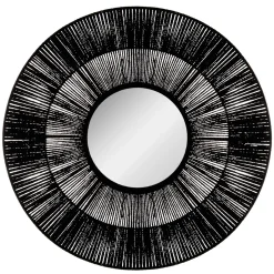 atmosphera Espejos|Estilo Étnico>Espejo De Pared De Metal Negro 76Cm
