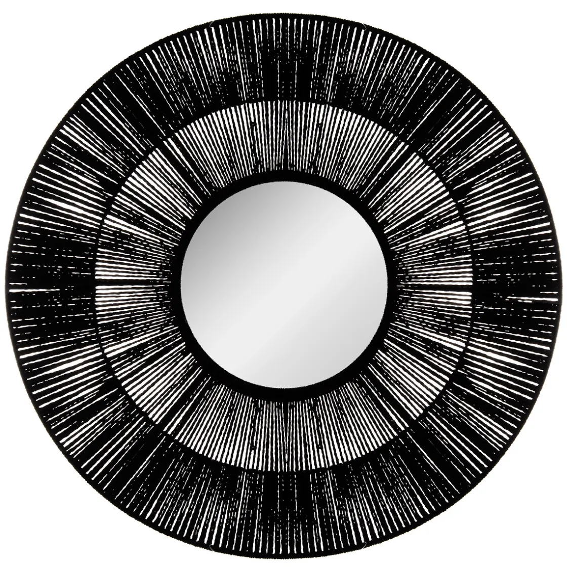 atmosphera Espejos|Estilo Étnico>Espejo De Pared De Metal Negro 76Cm