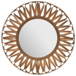 atmosphera Espejos|Estilo Étnico>Espejo De Pared Eve De Bambú Beige 93Cm