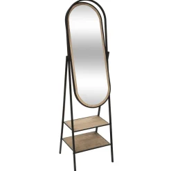 atmosphera Espejos|Estilo Industrial>Espejo De Pie Mael Con Estantes 160x44Cm