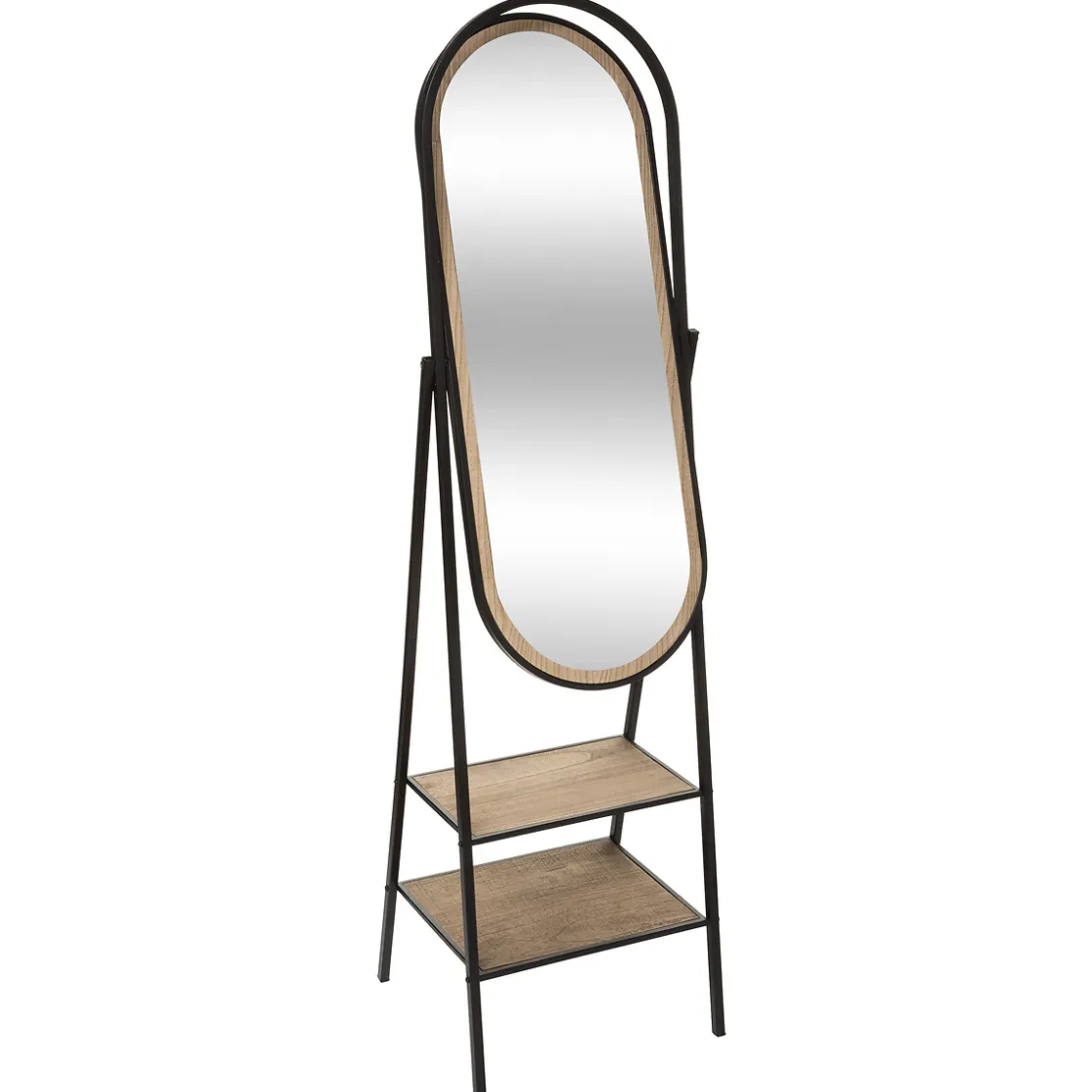 atmosphera Espejos|Estilo Industrial>Espejo De Pie Mael Con Estantes 160x44Cm