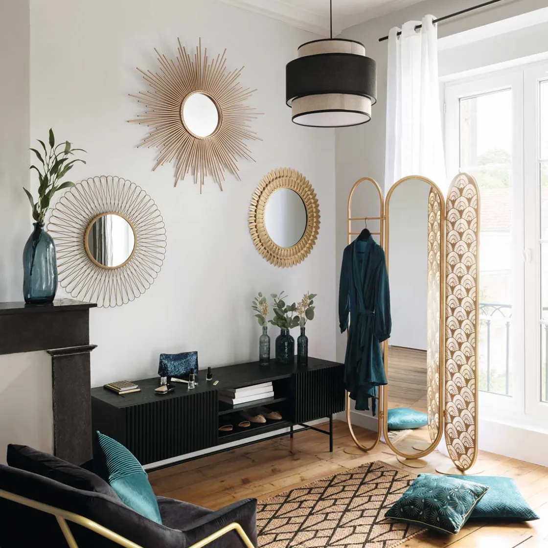 atmosphera Espejos|Estilo Contemporaneo>Espejo Decorativo Metal Sol 99Cm