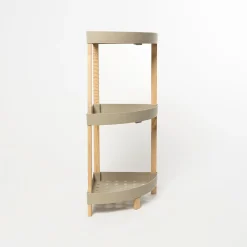 Armarios, Estantes Y Estanterías.>Estante esquinero con 3 niveles beige de madera