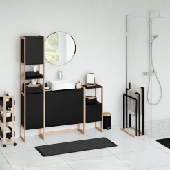 5five Muebles Con Lavabo Y Auxiliares>Estantería 3 Niveles Negra Bambú