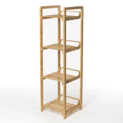 Muebles Con Lavabo Y Auxiliares>Estantería con 4 baldas 104x30cm de bambú