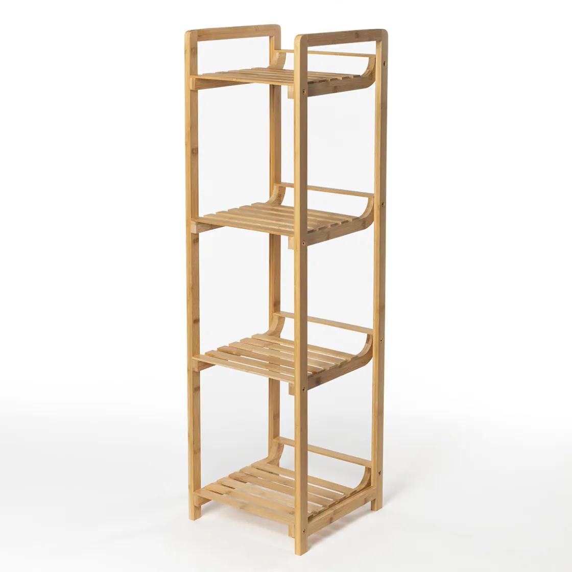 Muebles Con Lavabo Y Auxiliares>Estantería con 4 baldas 104x30cm de bambú