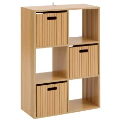 5five Módulo De Mezcla>Estantería modular MIX TASSO marrón con 6 cubos