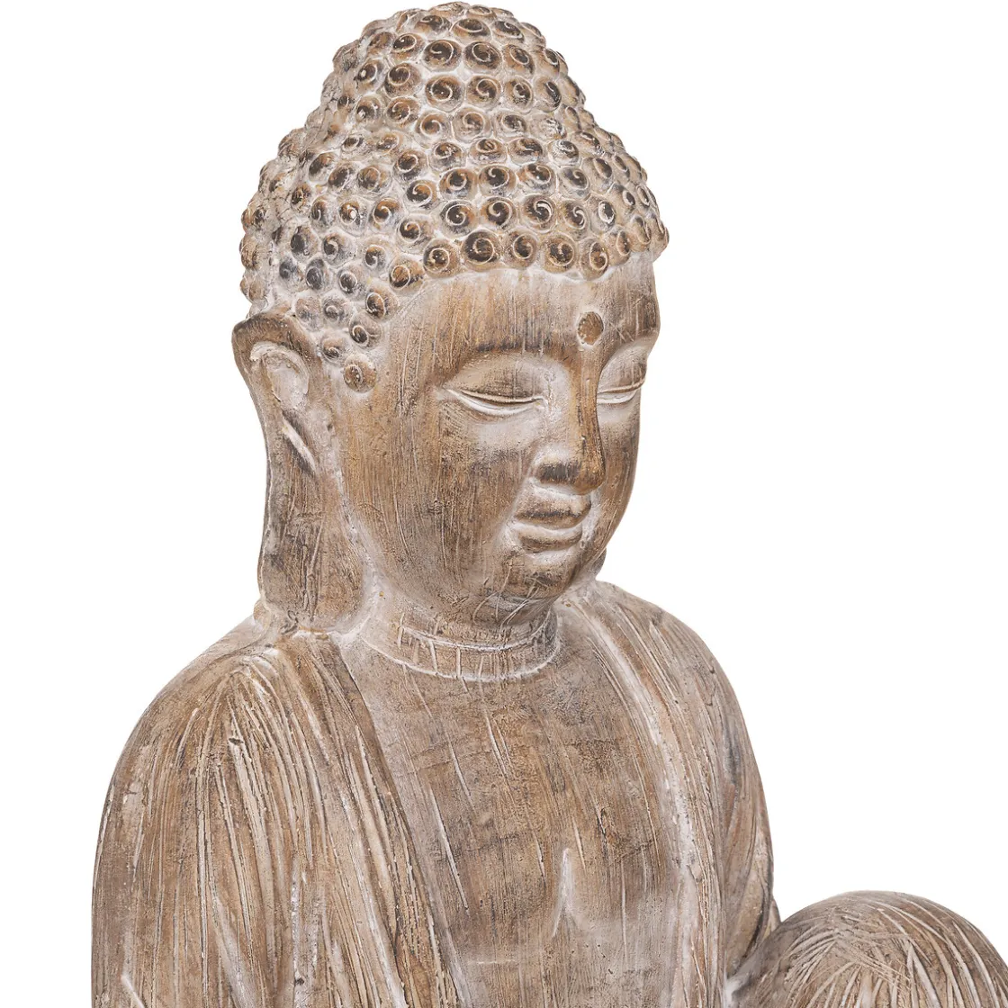 atmosphera Accesorios|Estilo Oriental>Estatua Buda Sentado Efecto Madera 67Cm