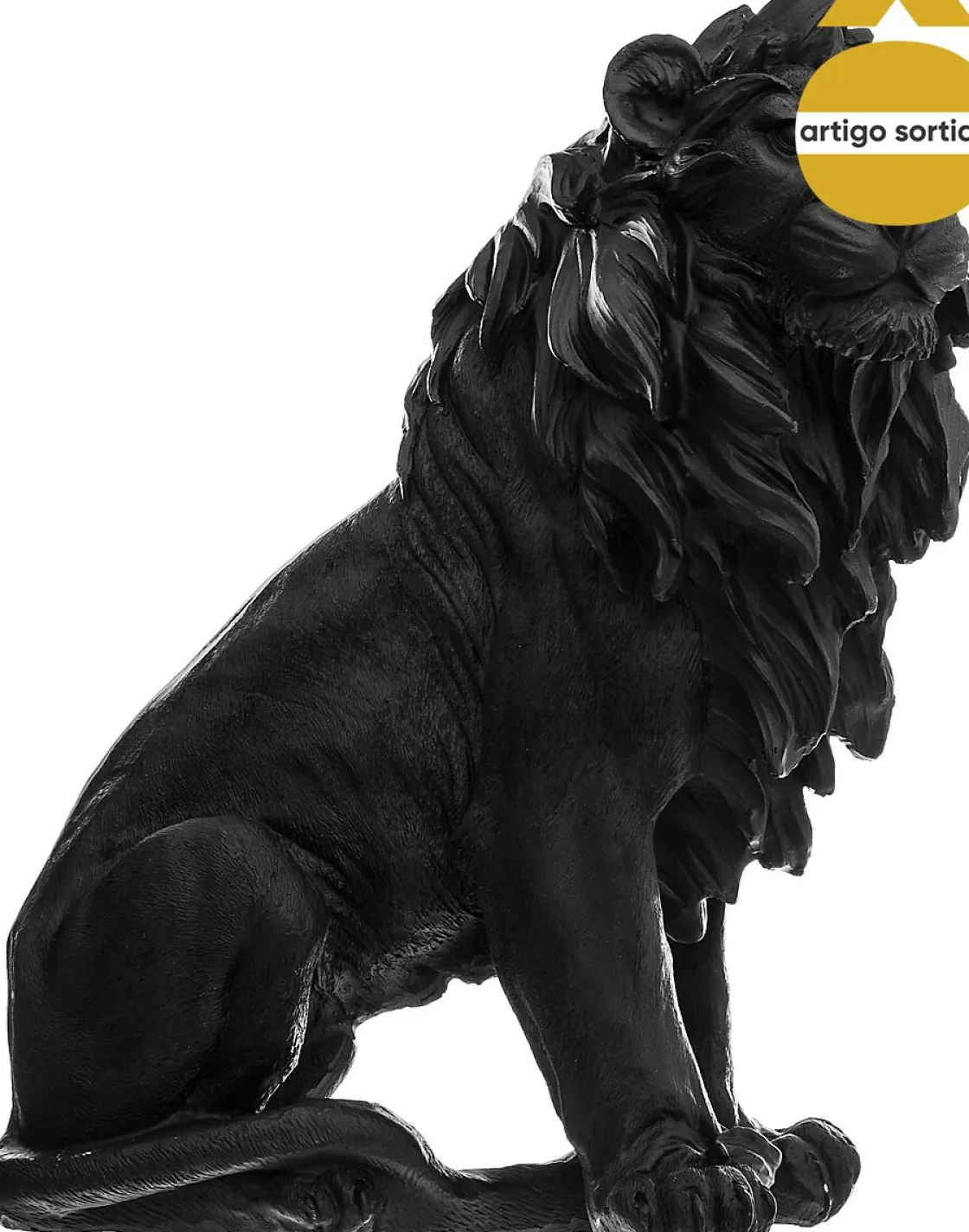 atmosphera Accesorios|Estilo Contemporaneo>Estatua León Resina Blanco/Negro 31Cm