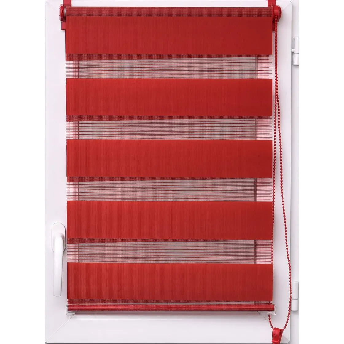 Cortinas>Estor De Tela Noche/Día Rojo 117x180Cm