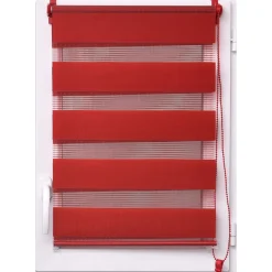Cortinas>Estor De Tela Noche/Día Rojo 57x180Cm