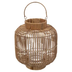 atmosphera Farolillos>Farol De Ratán Beige 25x31Cm