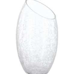 atmosphera Jarrones Y Vasos|Estilo Rústico>Florero De Vidrio Craquele 23Cm