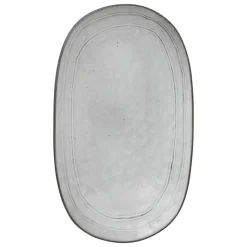 Cuencos, Fuentes Y Ensaladeras>Fuente ovalada FLOWER gris 21x37cm