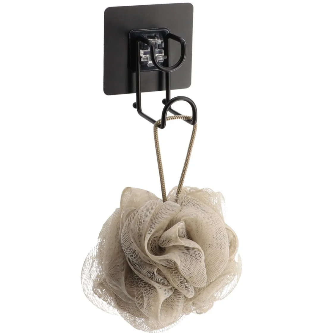 Accesorios De Baño>Gancho Para Baño De Metal Con Adesivo Negro