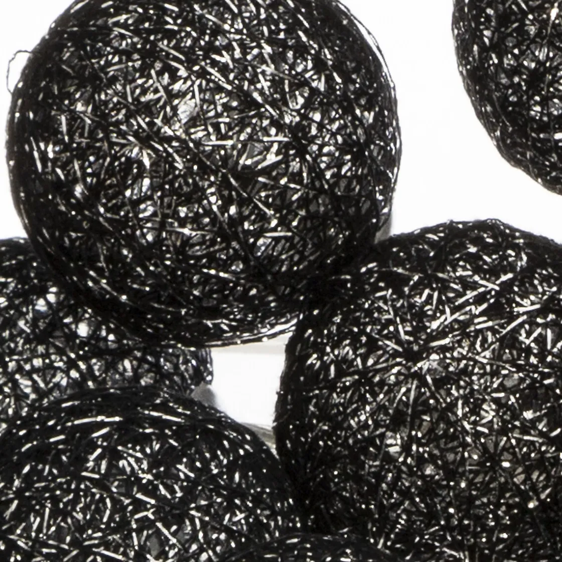atmosphera Lámparas Y Alargadores>Guirnalda De 10 Bolas Led Negras 6Cm