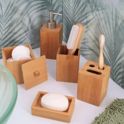 Accesorios De Lavabo>Jabonera De Bambú