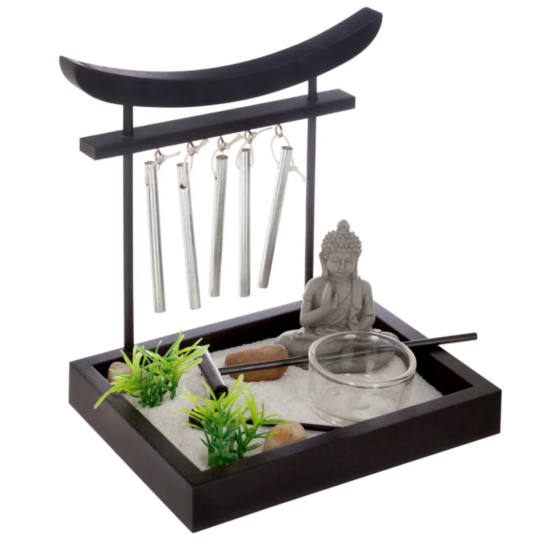 atmosphera Accesorios|Estilo Oriental>Jardín Zen Con Campanas 15x12x16.5Cm