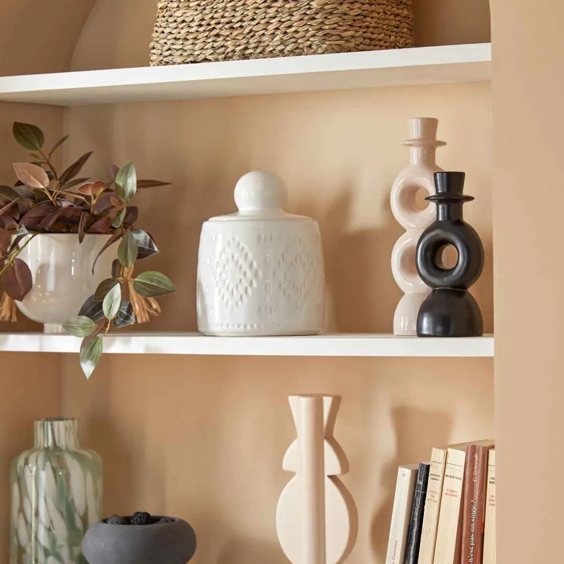 atmosphera Accesorios|Estilo Contemporaneo>Jarra decorativa MALA blanca 19cm