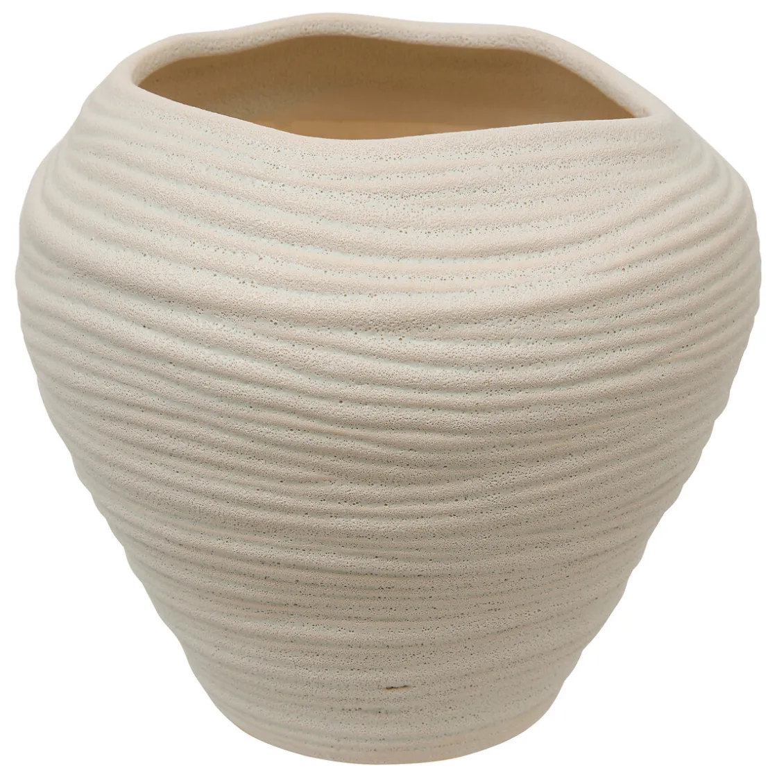 atmosphera Jarrones Y Vasos>Jarrón blanco de cerámica 20x22cm
