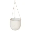 atmosphera Jarrones Y Vasos>Jarrón colgante TINO de metal blanco 36cm