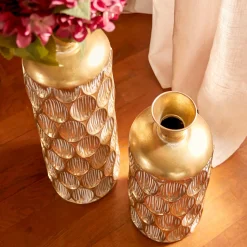 atmosphera Jarrones Y Vasos>Jarrón con textura BELLI dorado 41cm