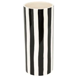 atmosphera Jarrones Y Vasos|Estilo Contemporaneo>Jarrón De Cerámica A Rayas Edric 30cm