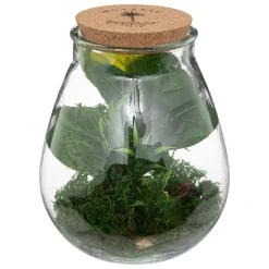 atmosphera Plantas Y Flores Artificiales>Jarrón de vidrio con plantas artificiales CARAVANE