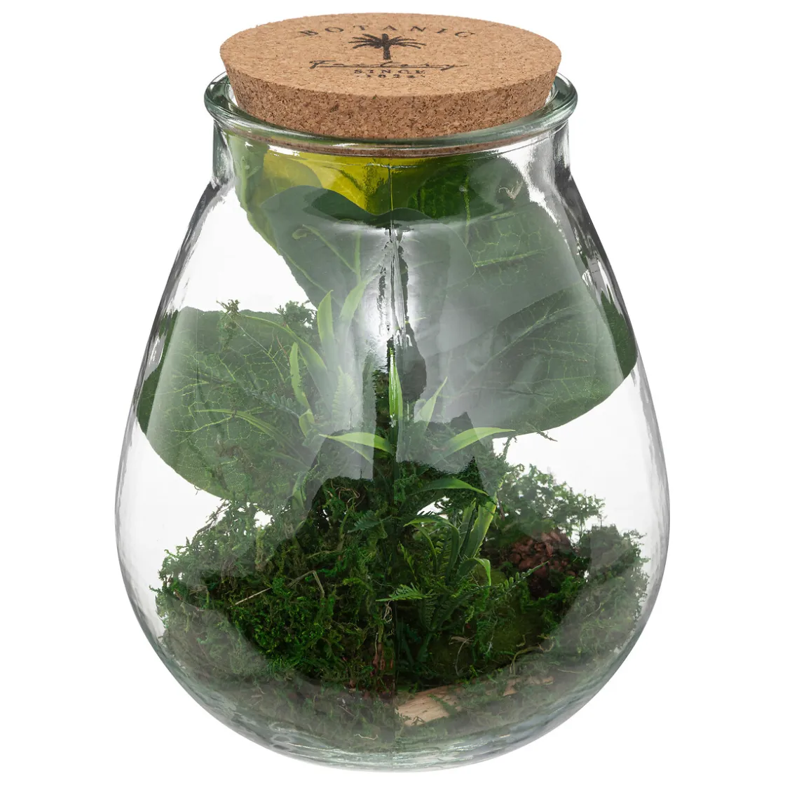 atmosphera Plantas Y Flores Artificiales>Jarrón de vidrio con plantas artificiales CARAVANE
