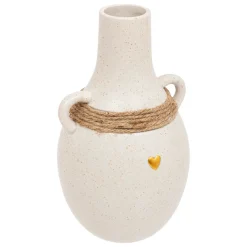 atmosphera Jarrones Y Vasos|Estilo Rústico>Jarrón Flo En Ceramica Blanca 22cm