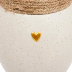 atmosphera Jarrones Y Vasos|Estilo Rústico>Jarrón Flo En Ceramica Blanca 22cm