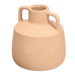 Jarrones Y Vasos>Jarrón marrón de cerámica 17.5cm