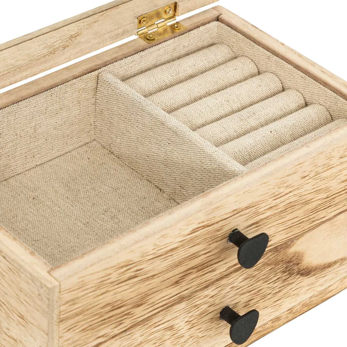 atmosphera Accesorios|Estilo Étnico>Joyero De Madera Beige Inu
