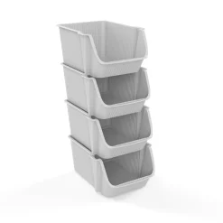 Cajas De Almacenamiento Y Organizadores>Juego 4 cestas de almacenaje gris claro
