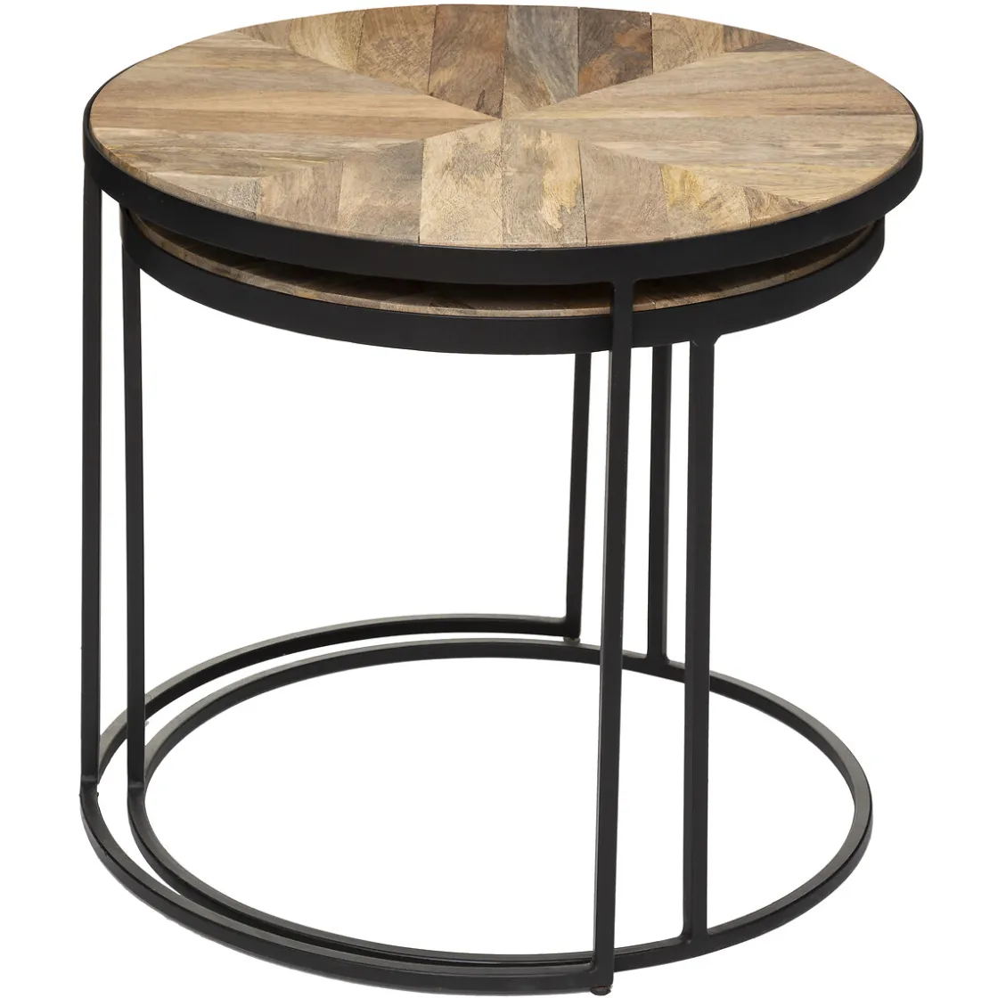 atmosphera Mesas Bajas Y Auxiliares|Estilo Industrial>Juego 2 Mesas Auxiliares De Madera 51Cm
