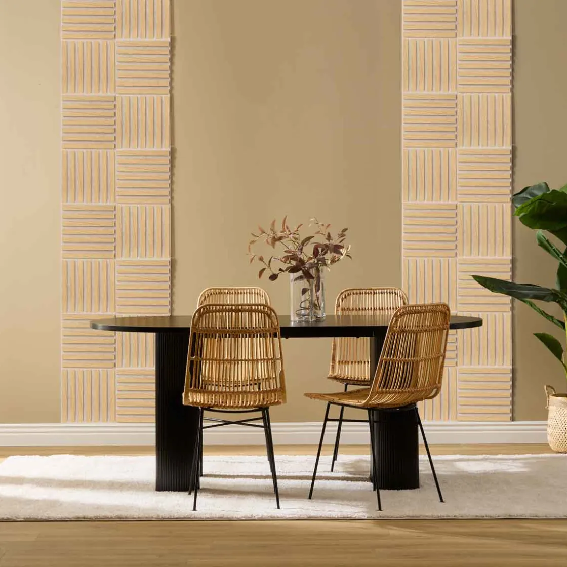 atmosphera Lienzos Y Cuadros Decorativos>Juego 3 paneles decorativos COLVA beige mdf 30x30