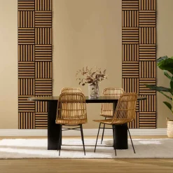 atmosphera Lienzos Y Cuadros Decorativos>Juego 3 paneles decorativos COLVA marrón mdf 30x30