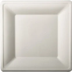 Desechables>Juego 10 Platos Cuad. Caña Azúcar 26Cm