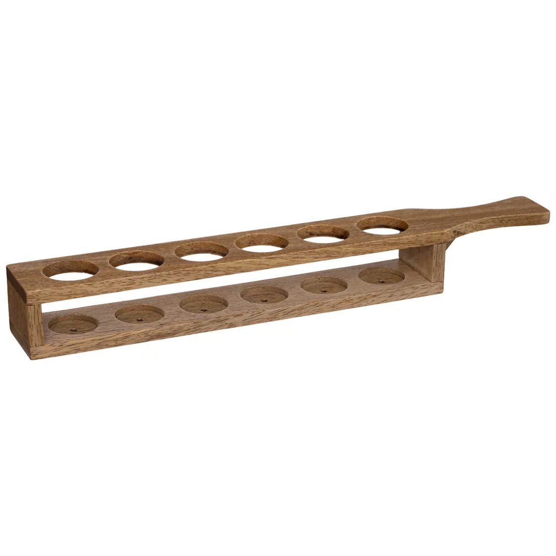 Accesorios De Bar>Juego 6 Vasos De Vidrio Con Soporte De Madera
