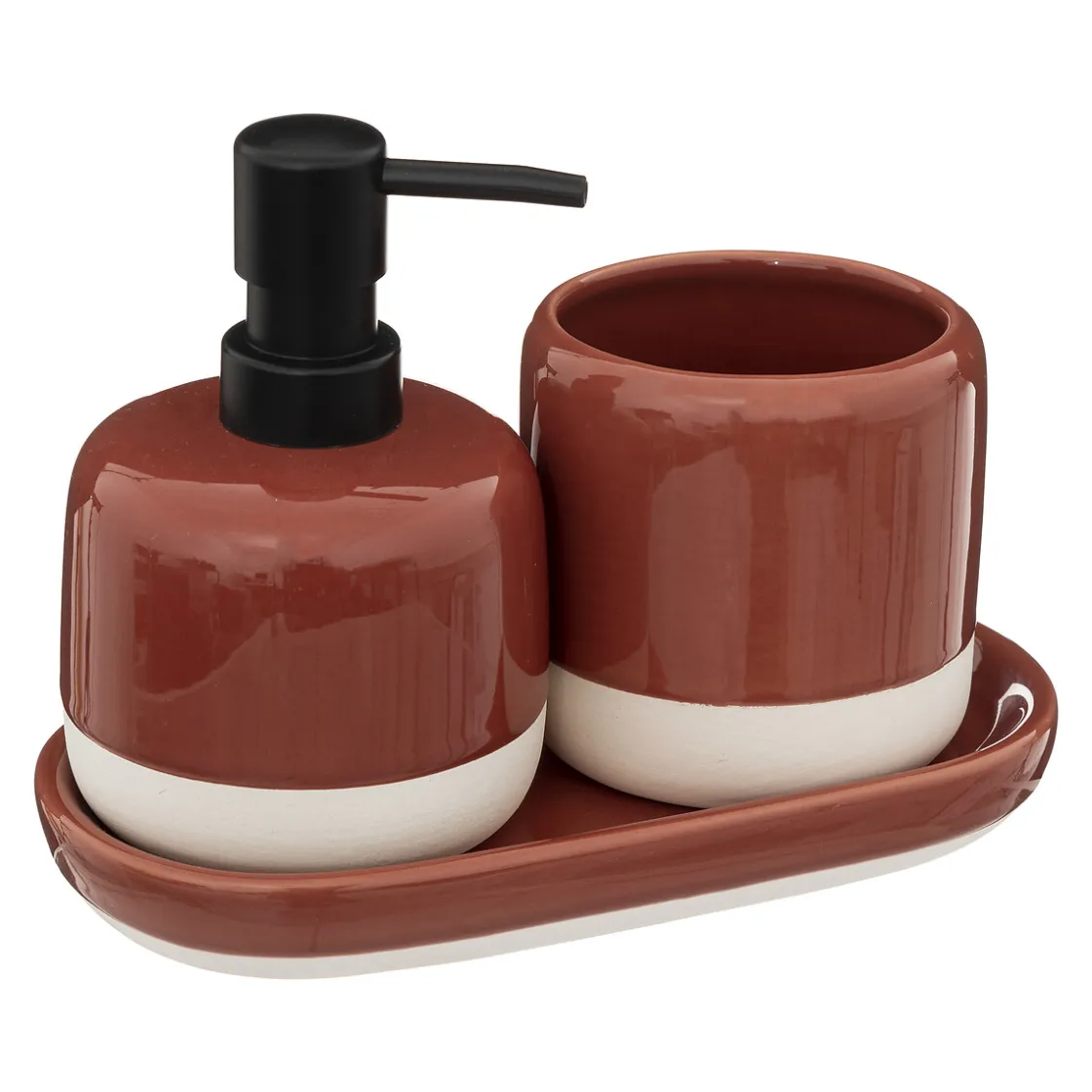 5five Accesorios De Lavabo>Juego de 3 accesorios de baño SOLAR rojo