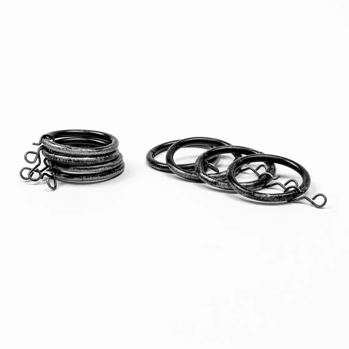 Varillas Y Accesorios>Juego De 8 Anillas D20 Negro/Plateada