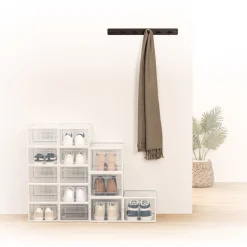 Cajas De Almacenamiento Y Organizadores>Juego De 4 Cajas Apilables P/Zapatos Stack