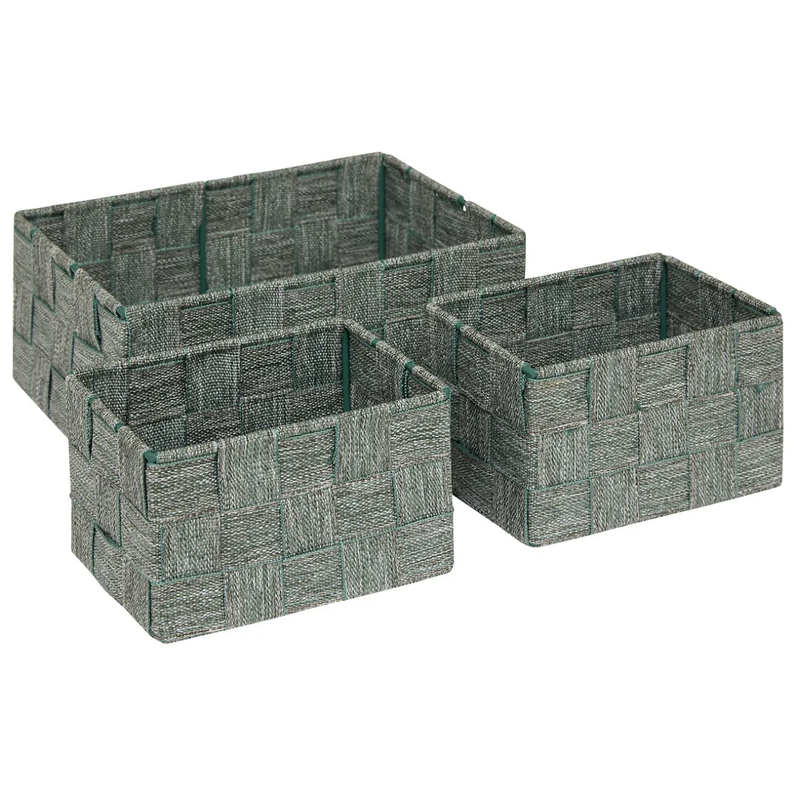 5five Cestas De Almacenamiento>Juego de 3 cestas verde de poliéster