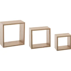 5five Armarios, Estantes Y Estanterías.>Juego De 3 Estantes Cubo Mdf Roble