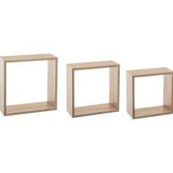 5five Armarios, Estantes Y Estanterías.>Juego De 3 Estantes Cubo Mdf Roble