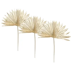 atmosphera Plantas Y Flores Artificiales|Estilo Contemporaneo>Juego De 3 Hojas De Palma Doradas 50Cm
